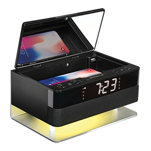 SUVC300 - Stereo Alarm Clock with UVC Sanitizer and Charger